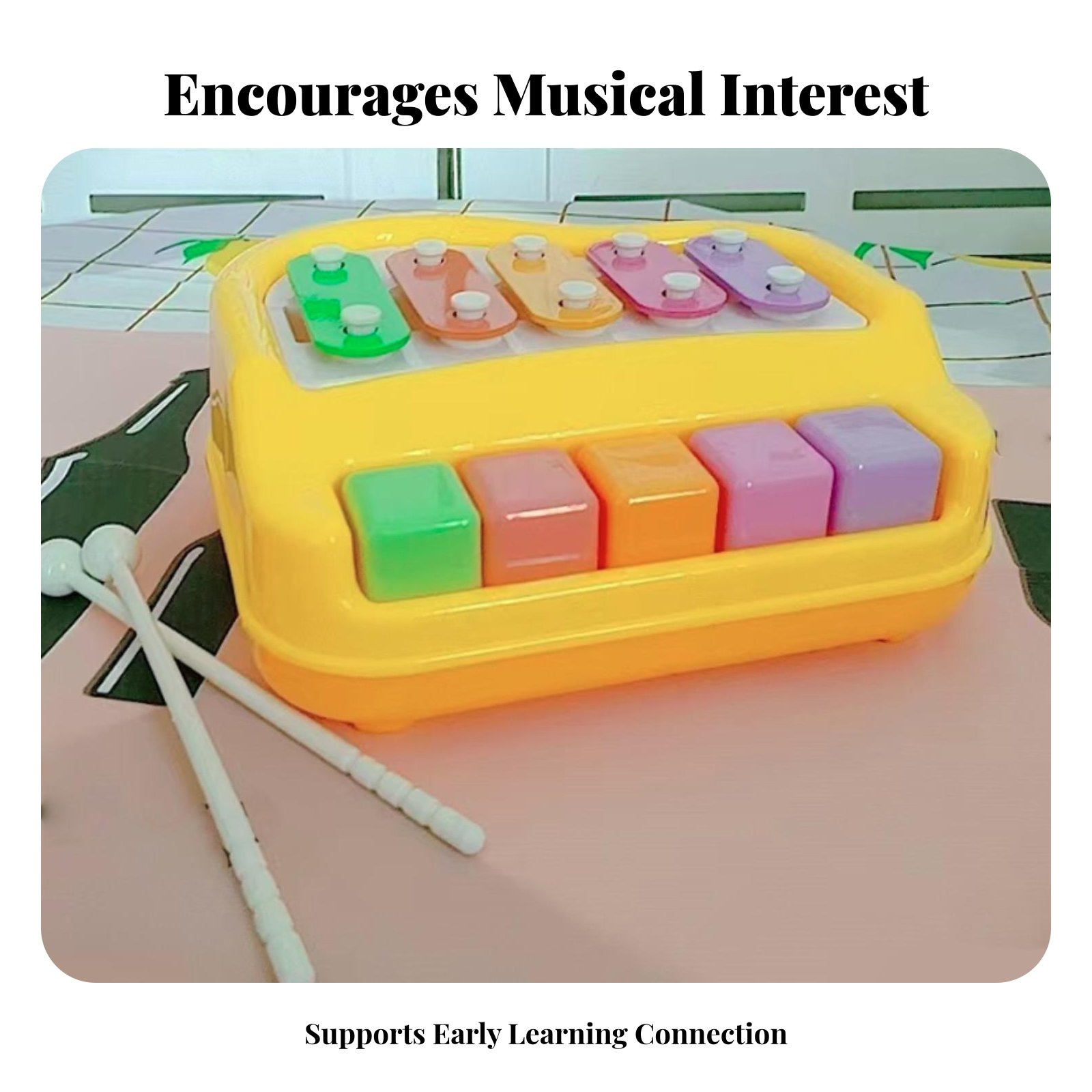 Musical Instrument Glockenspiel - Colorful Hand Knock Piano Color-Coded Notes