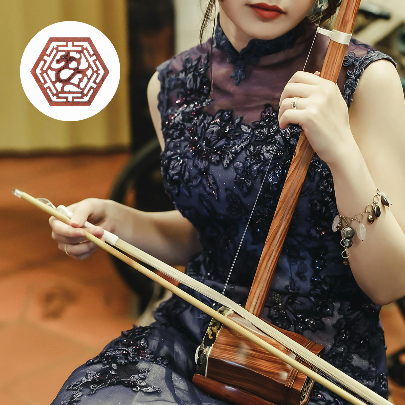 Erhu Violin Chinese - Premium Redwood Erhu Sound Window Hexagonal