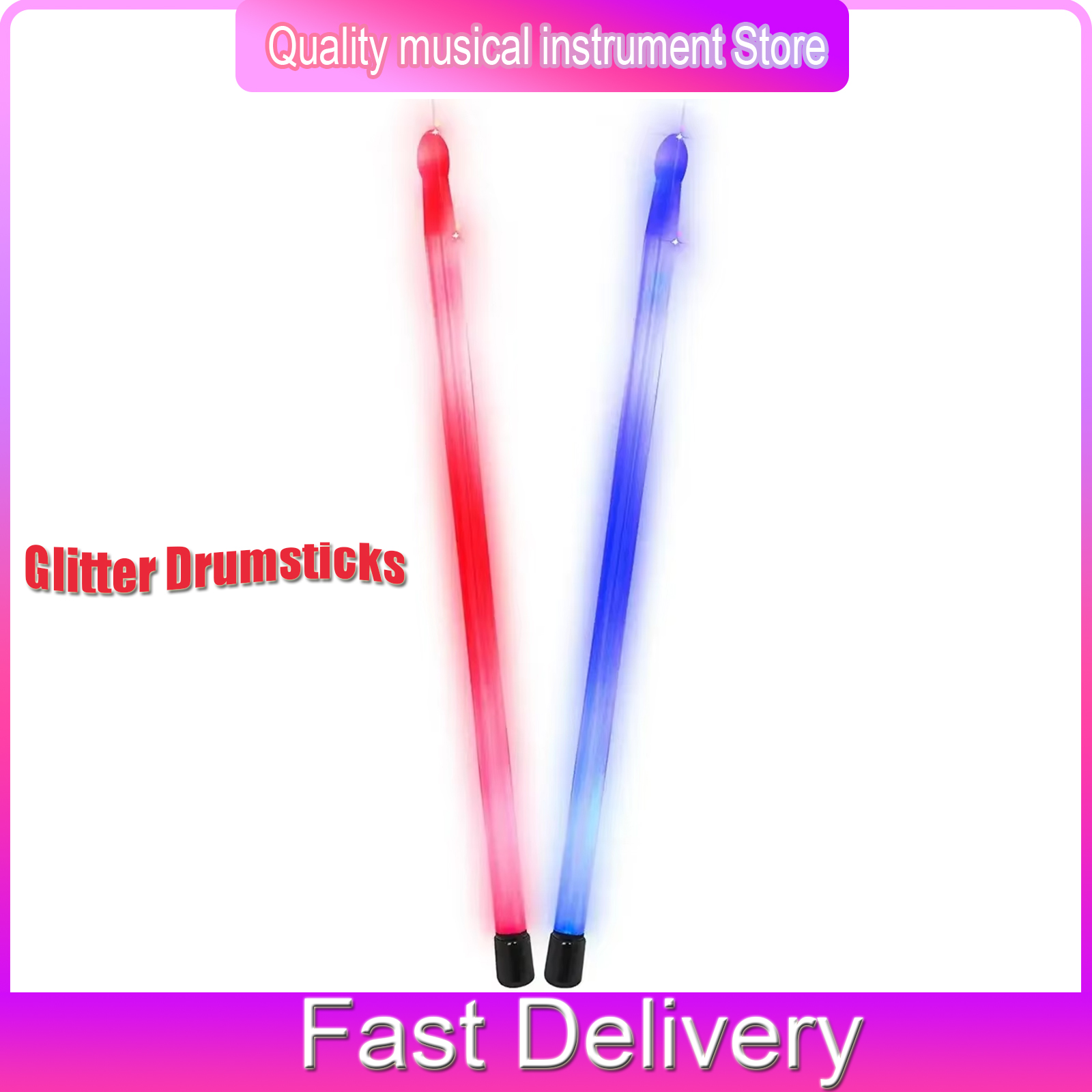 Musical Instrument Glockenspiel - Marimba Mallets Glitter Drumsticks 1 Pairs