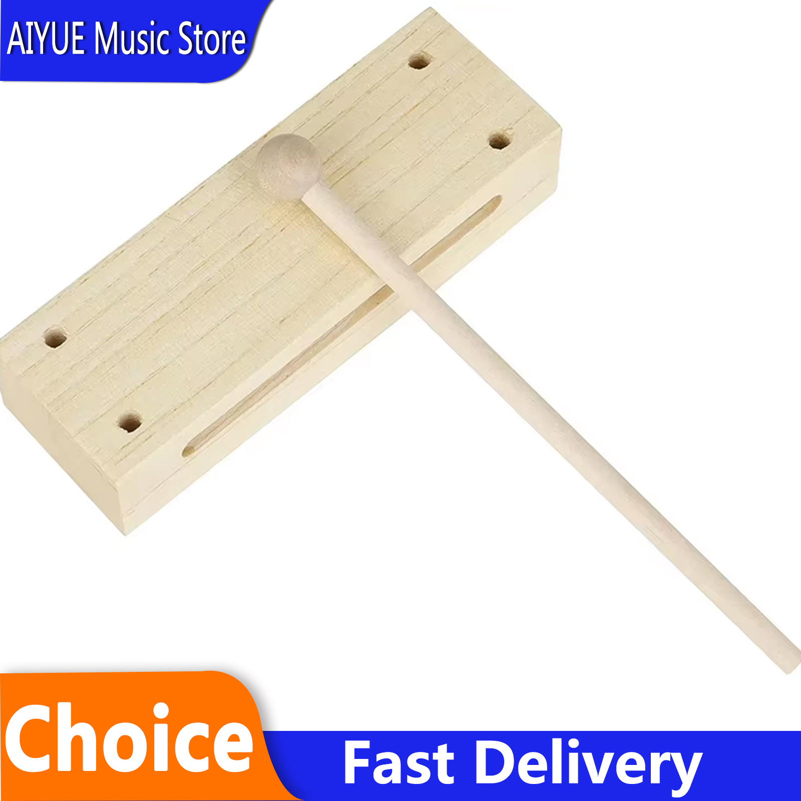 Musical Instrument Clapper - Orff 2 Tone Castanets Clapper Wood
