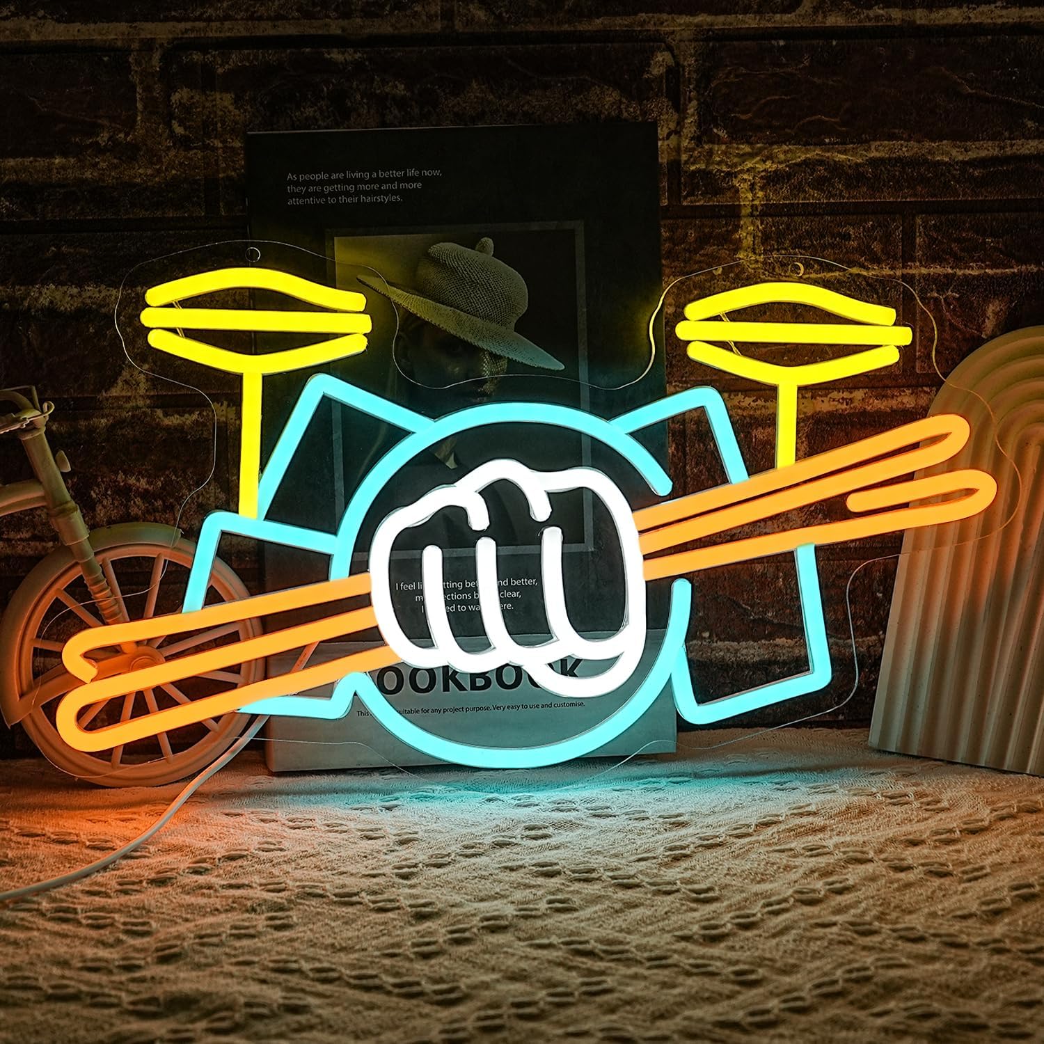 Drum Set Neon Sign USB Powered – обзор и цена Musical Instrument ____