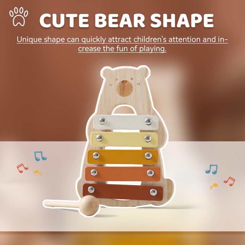 Cartoon Bear 5 Keys Compact Si – обзор и цена Musical Instrument Glockenspiel