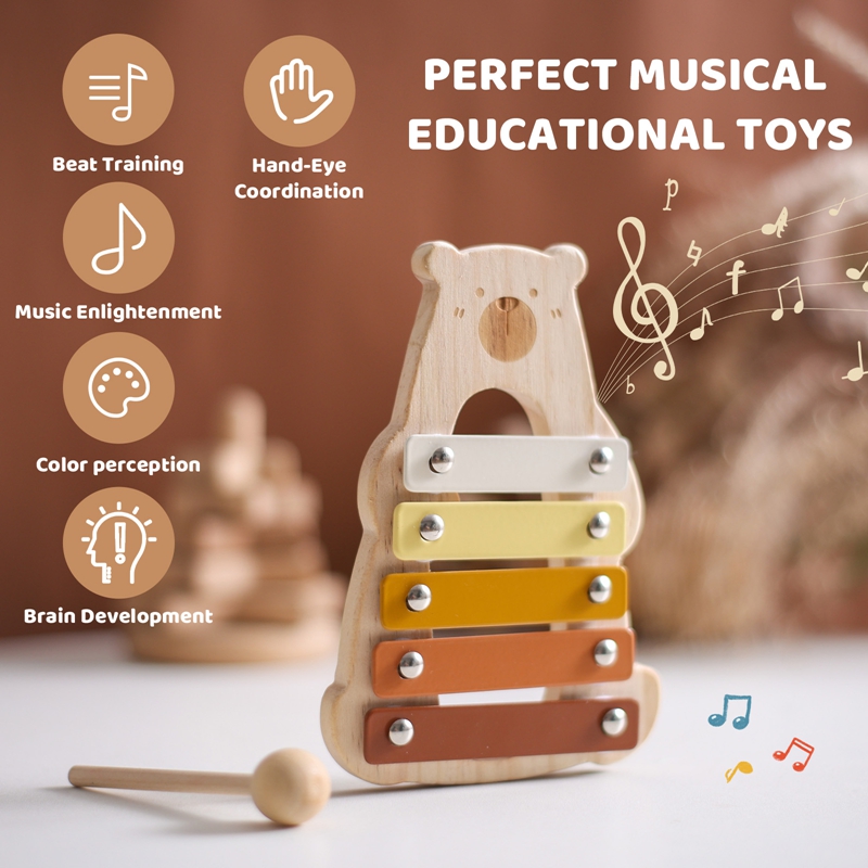 Cartoon Bear 5 Keys Compact Si – обзор и цена Musical Instrument Glockenspiel