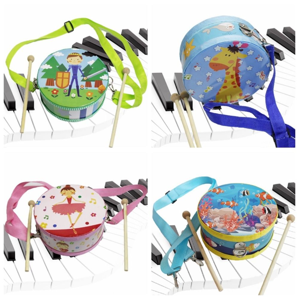 Wooden Children's Drum Double  – обзор и цена Musical Instrument With Hand