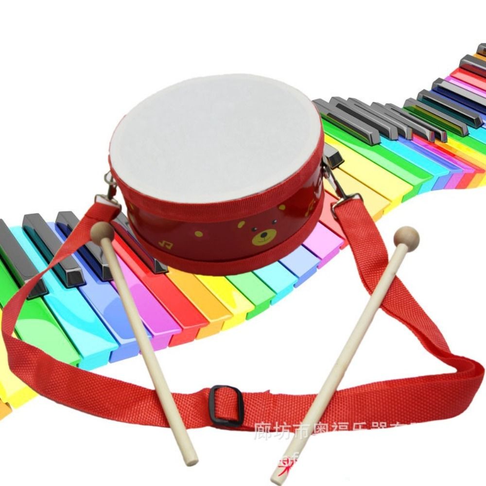Wooden Children's Drum Double  – обзор и цена Musical Instrument With Hand