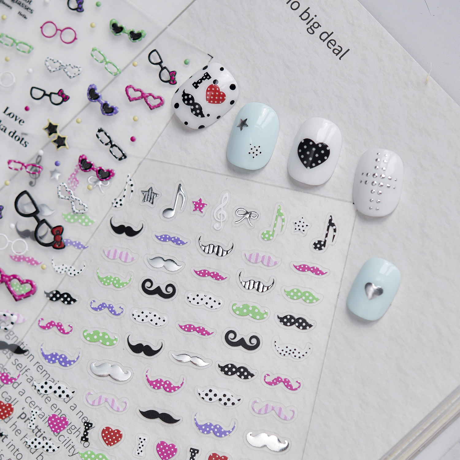 Fun Cartoon 5D Nail Decals Bla – обзор и цена Musical Instrument Symbols