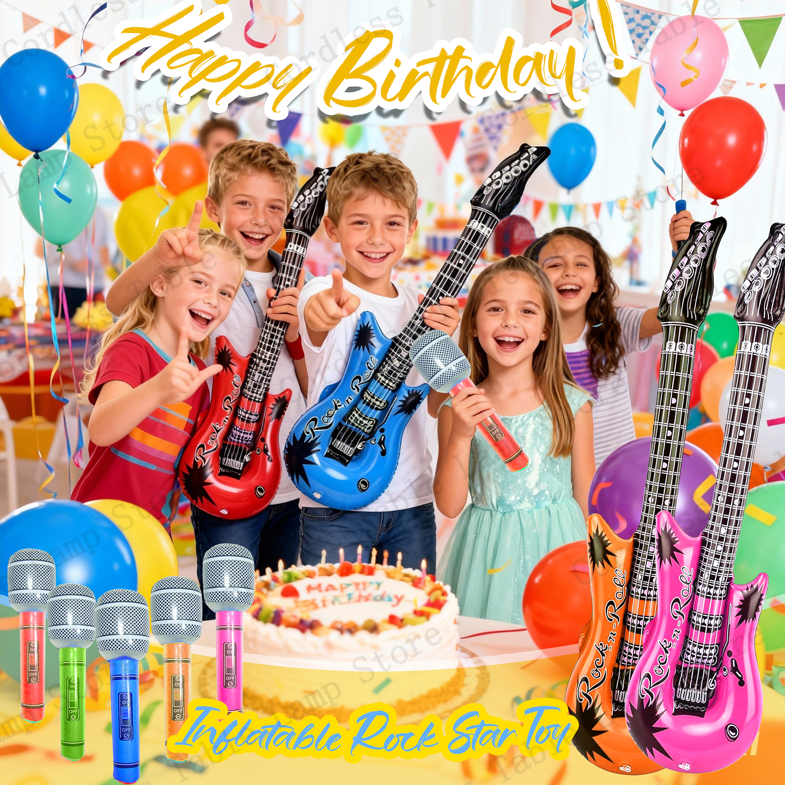 12-60Pcs Inflatable Rock Star  – обзор и цена Musical Instrument You Blow