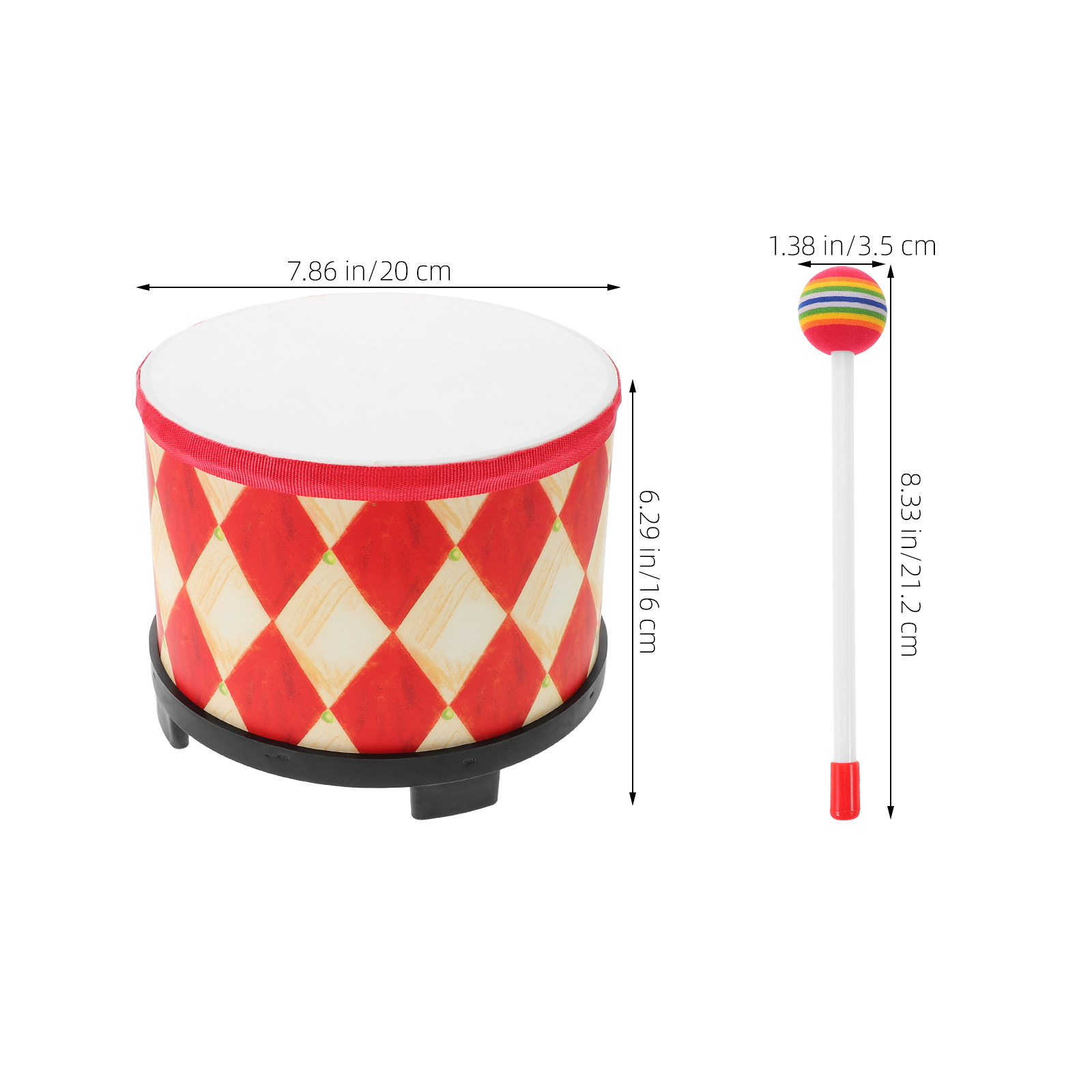 Kids Hand Drum Wooden Red Tom  – обзор и цена Musical Instrument With Hand
