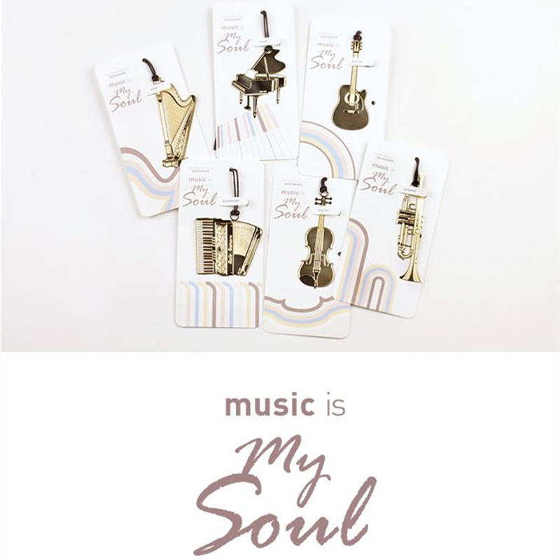 6pcs Music Metal Bookmark Gold – обзор и цена Musical Instrument Symbols