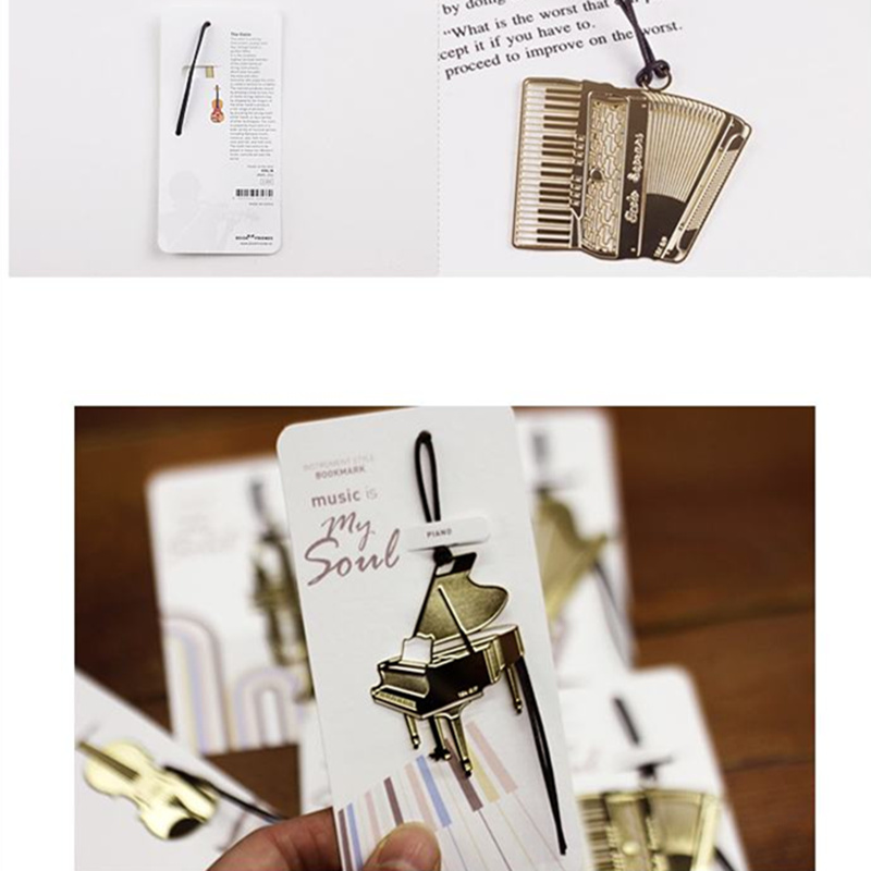 6pcs Music Metal Bookmark Gold – обзор и цена Musical Instrument Symbols