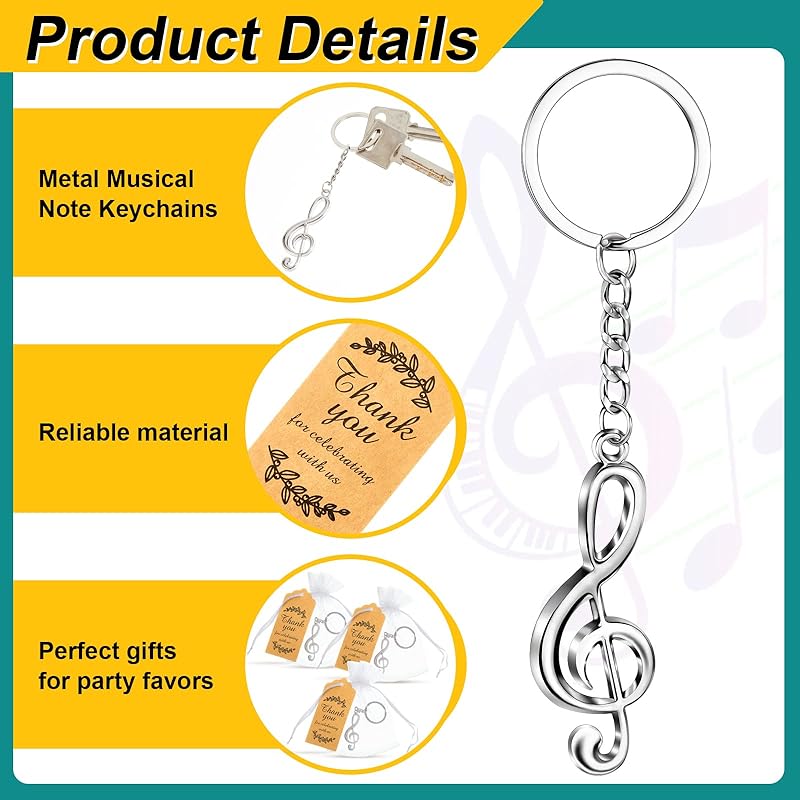 10Sets Musical Note Key Chain  – обзор и цена Musical Instrument Symbols