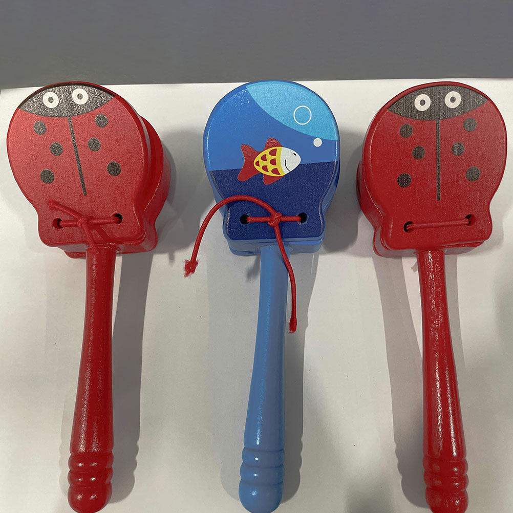 3Pcs Wooden Castanets Toddler  – обзор и цена Musical Instrument Clapper