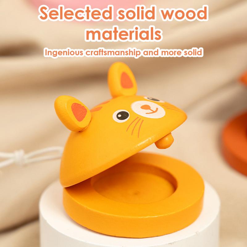 Kids Cartoon Wooden Castanets  – обзор и цена Musical Instrument Clapper