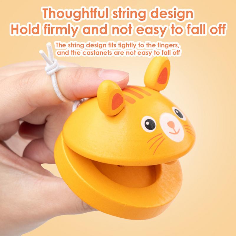 Kids Cartoon Wooden Castanets  – обзор и цена Musical Instrument Clapper